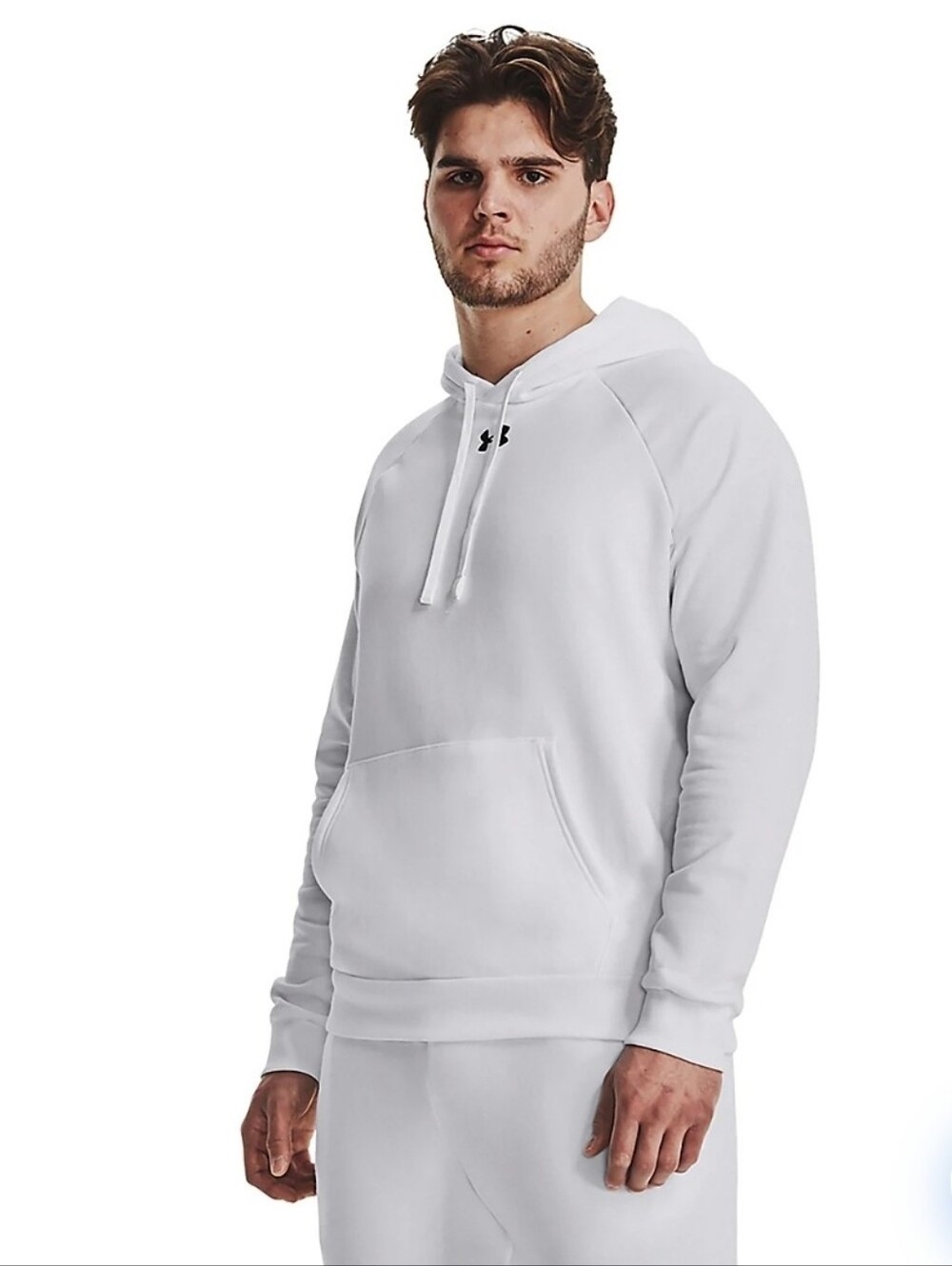 Under Armour Rival Fleece Hoodie, Mens, White, XL